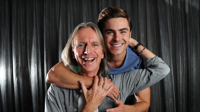 Efron in Adelaide in 2012 with filmmaker Scott Hicks promoting the film 'The Lucky One'.