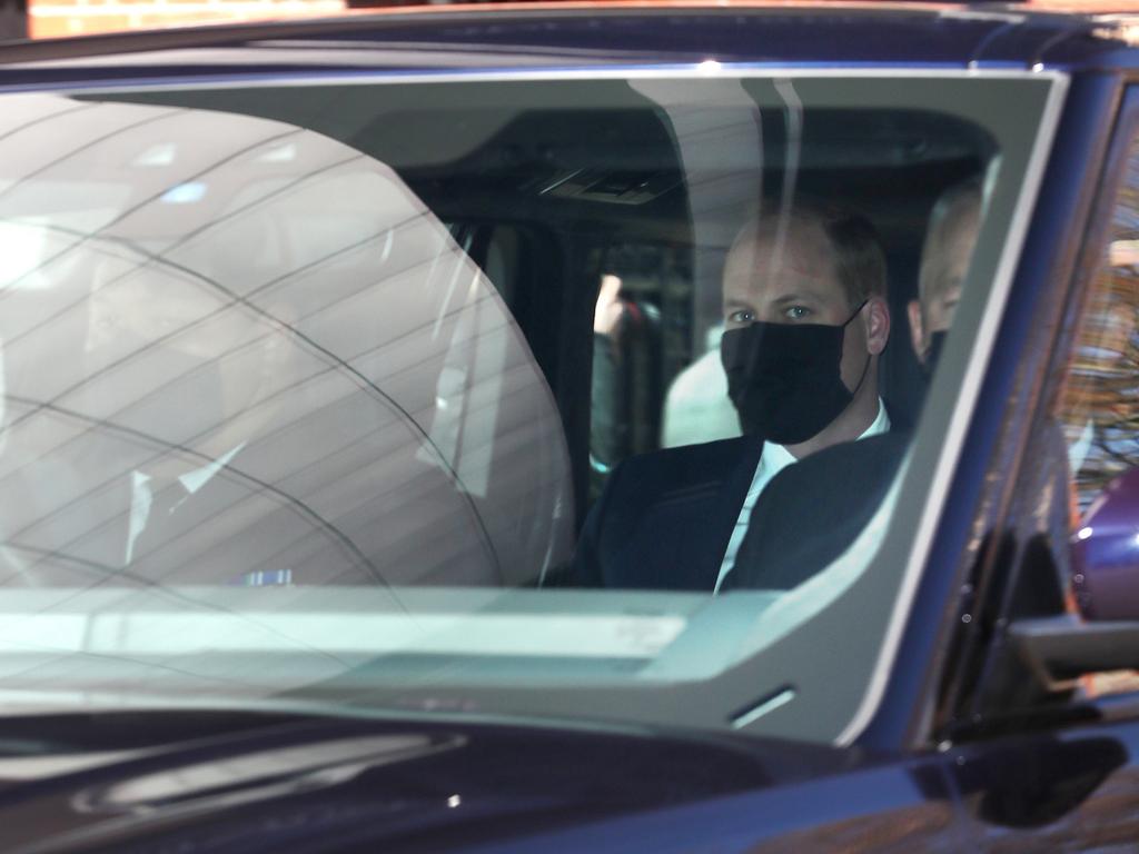 Prince William, Duke of Cambridge seen leaving Kensington Palace, heading to Windsor for Prince Phillip's funeral. Picture: Getty