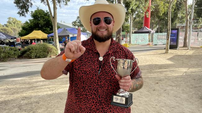 Pakenham's Dillon Hughes won the title of 'Victoria's Best Man Bod' at Meatstock on March 18, 2023. Picture: Kiel Egging.