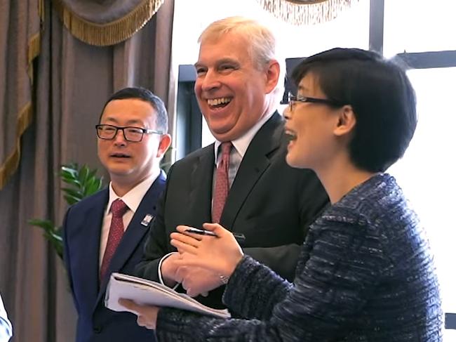 Yang Tengbo, also known as Christopher Yang, pictured alongside Prince Andrew at a 2019 Pitch@Palace event in China. Source: YouTube