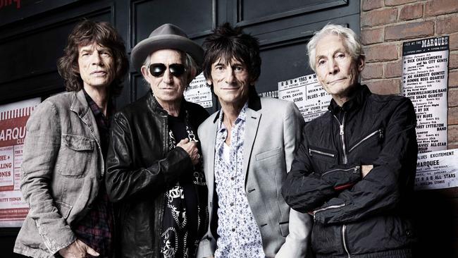 The Rolling Stones pictured outside the Marquee Club in London in 2012, while marking the band’s 50th anniversary: Mick Jagger, left, Keith Richards, Ronnie Wood and Charlie Watts.