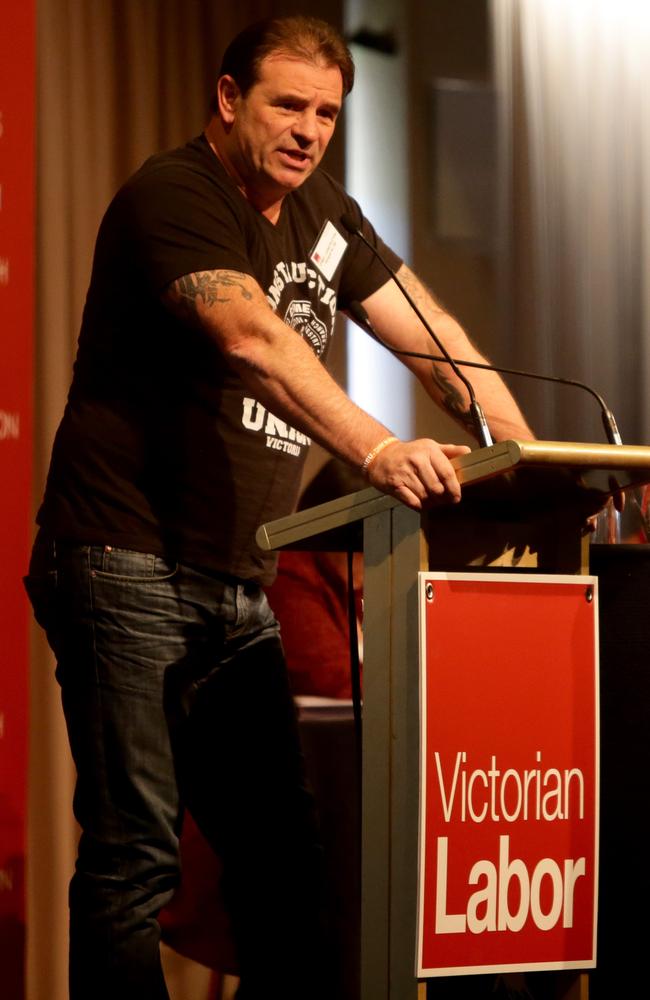 CFMEU Victoria secretary John Setka speaks at the ALP state conference in 2013.