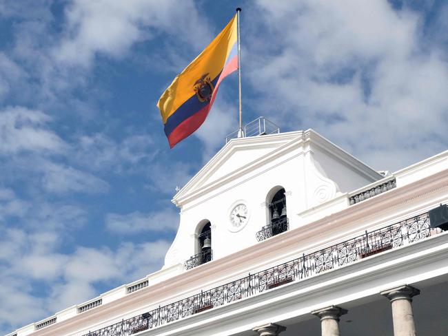 View of Carondelet Palace in Quito on January 10, 2024, as Ecuador remains in a state of emergency following the escape from prison of a dangerous narco boss. Ecuador's president Daniel Noboa gave orders on Tuesday to "neutralize" criminal gangs after gunmen stormed and opened fire in a TV studio, as bandits threatened random executions on a second day of terror in the country. Gangs declared war on the government after Noboa announced a state of emergency following the prison escape on January 7 of one of Ecuador's most powerful narco bosses. (Photo by STRINGER / AFP)