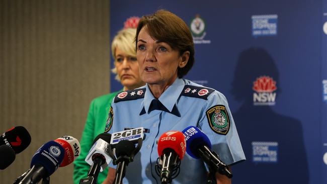 NSW Police Commissioner Karen Webb, pictured at a press conference discussing Operation Amarok.
