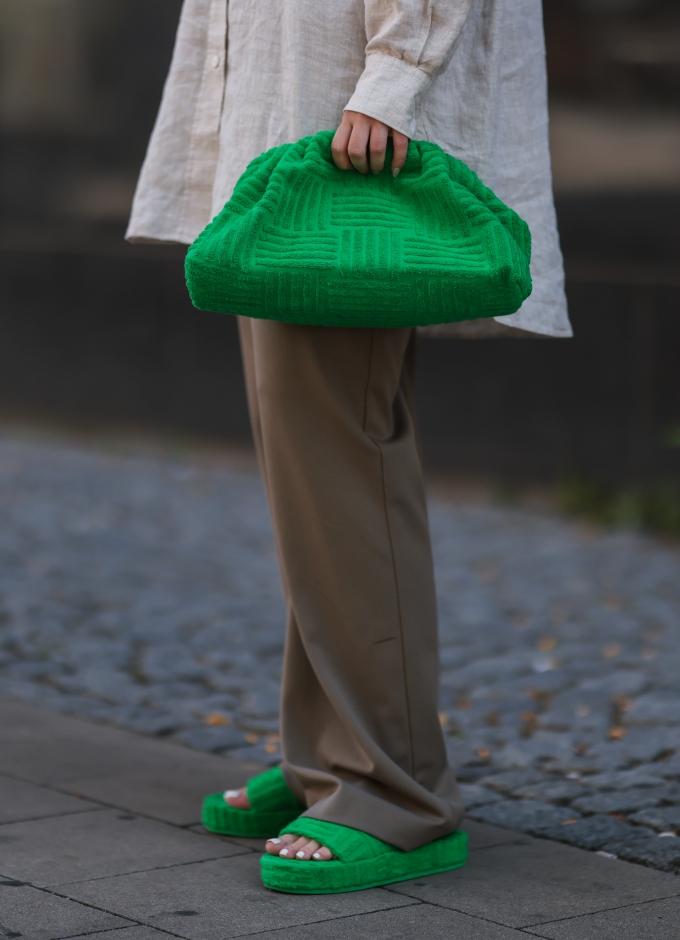 Selena Gomez Beige Slides Street Style Paris 2023