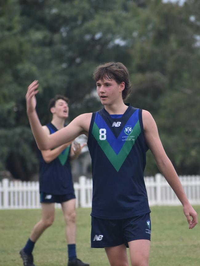 AIC First XVIII AFL footy game Ambrose Treacy College Picture, Nick Tucker.