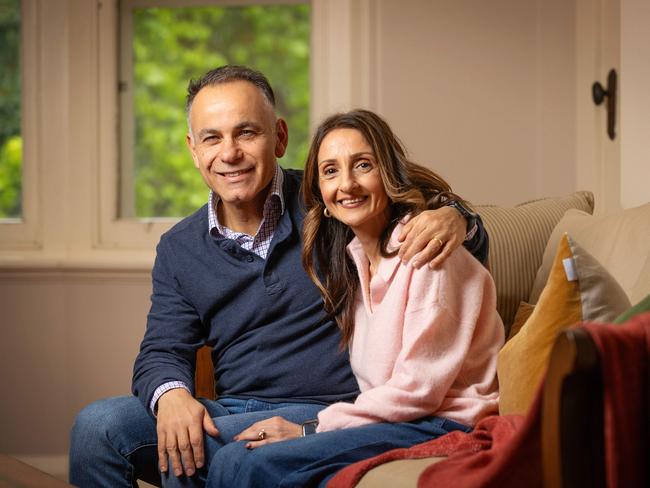 MELBOURNE, OCTOBER 5, 2024: Victorian Opposition Leader John Pesutto speaks to the Herald Sun. John is pictured with wife Betty. Picture: Mark Stewart