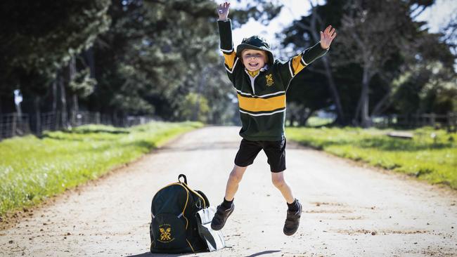 Grade 1 student William Kinsella is excited to be heading back to the classroom. Picture: Nicole Cleary