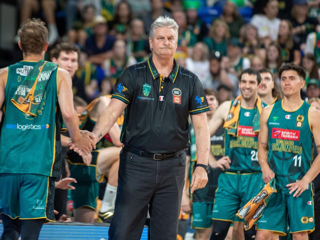 The match was stopped after water leaked into the venue. Picture: Linda Higginson/Getty Images