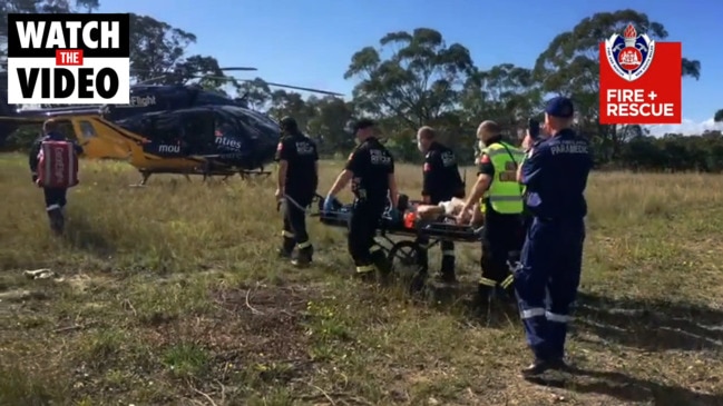 Mountain biker transported after crash at Westleigh