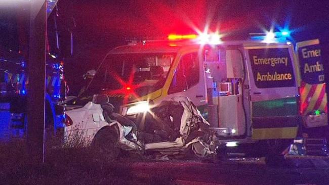 Two cars collided overnight along Main South Rd in Adelaide’s south Picture: 7news