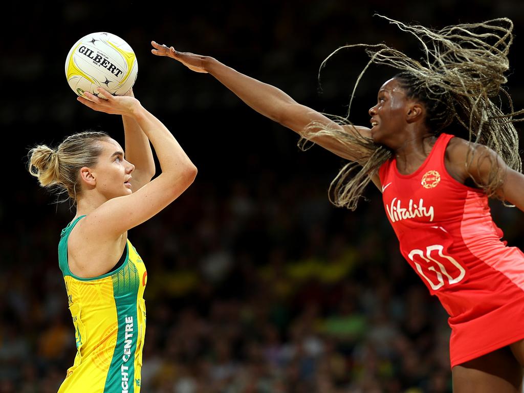 Kiera Austin starred against England. Picture: Mark Metcalfe/Getty Images