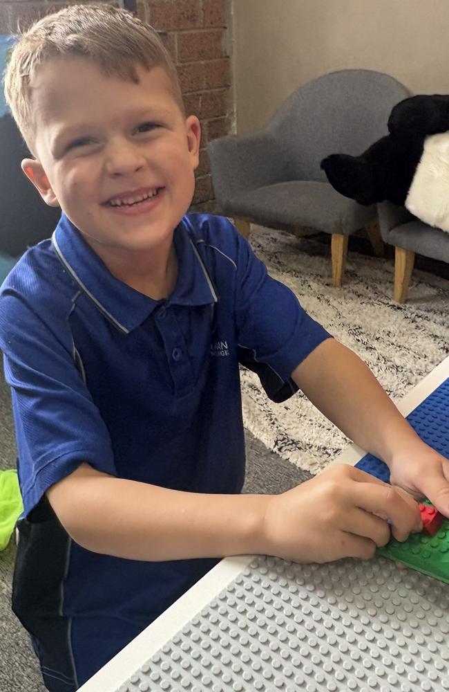 New prep Samuel at ACCC was all smiles on his first week of school. Picture: Supplied