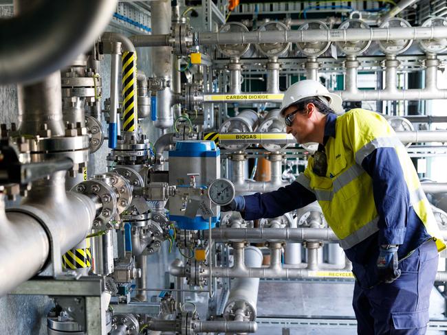 A biomethane plant in NSW takes methane gas produced by waste water and pumps it into the gas network. Picture: Max Mason-Hubers