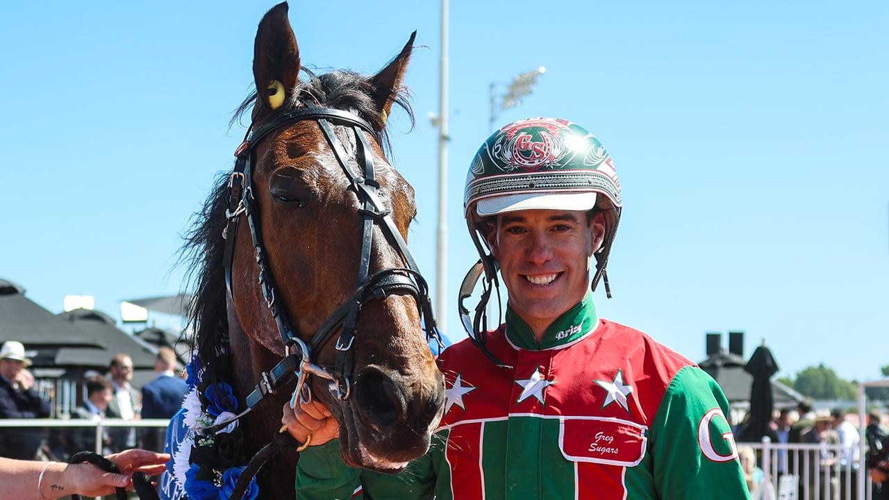 Greg Sugars with Just Believe, the star trotter who took him around the world. Picture: HRNZ