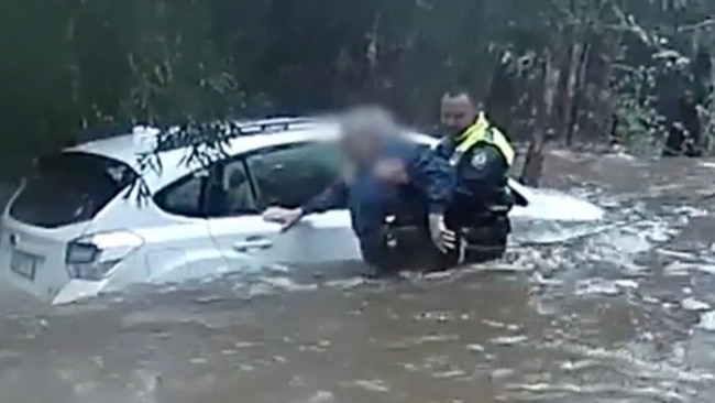 The officer was able to open the car door and pull the woman out. Picture: NSW Police