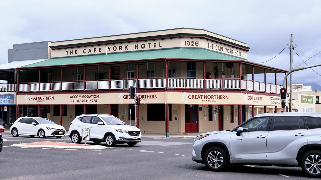 The Cape York Hotel, a historic Far North Queensland pub built in 1926, located at the intersection of Bunda and Spence Streets in Cairns. The hotel has been closed since 2022. Picture: Brendan Radke