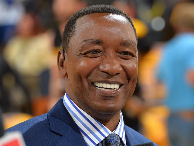 OAKLAND, CA - JUNE 13: A close up shot of former NBA player, Isiah Thomas after Game Five of the 2016 NBA Finals between Cleveland Cavaliers and against the Golden State Warriors on June 13, 2016 at ORACLE Arena in Oakland, California. NOTE TO USER: User expressly acknowledges and agrees that, by downloading and/or using this Photograph, user is consenting to the terms and conditions of the Getty Images License Agreement. Mandatory Copyright Notice: Copyright 2016 NBAE (Photo by Jesse D. Garrabrant/NBAE via Getty Images)