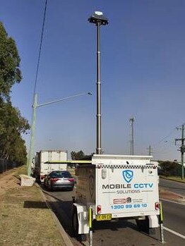 A portable CCTV unit in Michinbury, western Sydney.