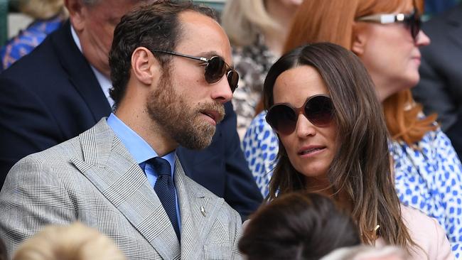 James and he and Kate’s sister, Pippa Middleton. Picture: AFP