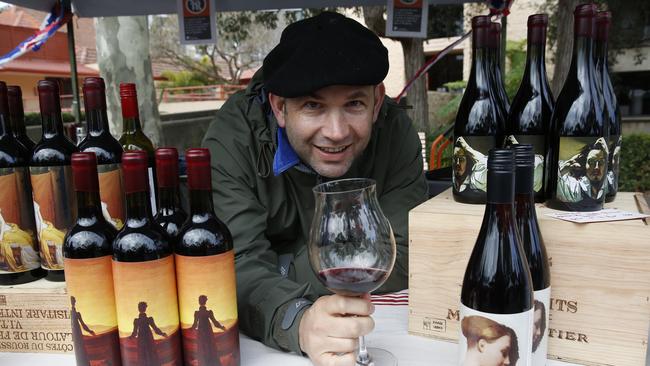 Tom Munro with his creations at the Northside Produce Market. Picture: David Swift