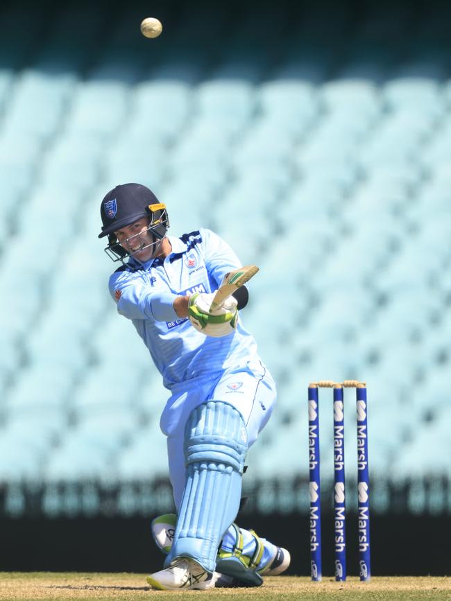 Holt smashing a six in a recent one day match. Picture: Mark Evans/Getty Images