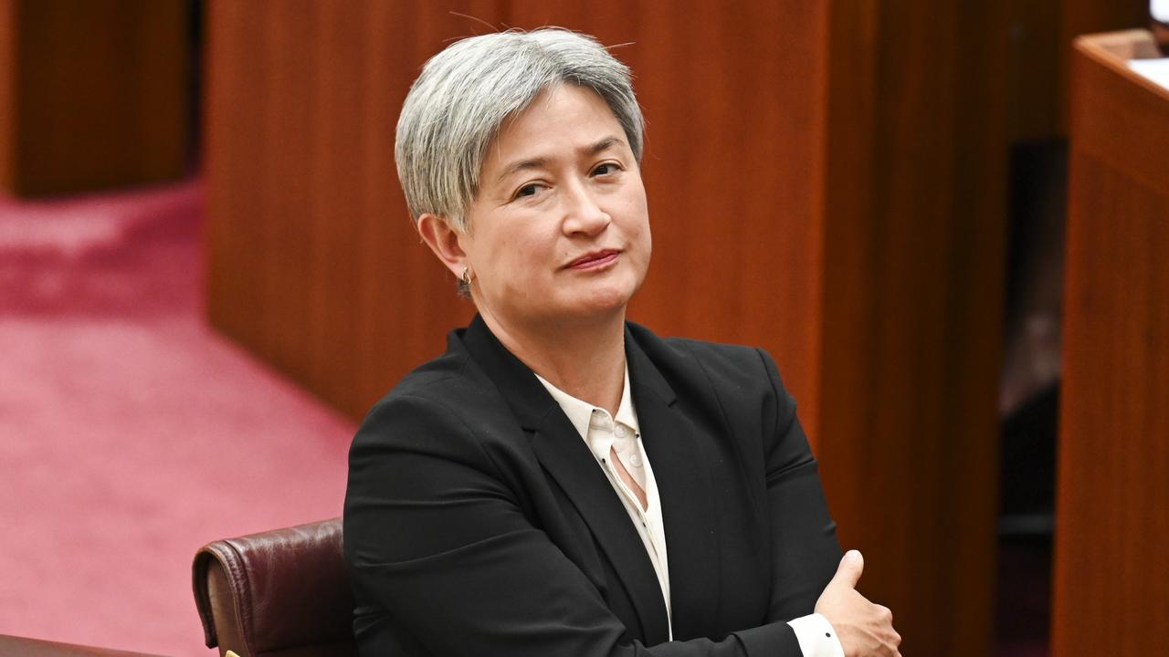 Senator Penny Wong during Question Time at Parliament House in Canberra. Picture: NewsWire / Martin Ollman