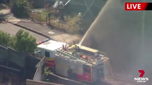 Fire breaks out at Woolloongabba (7NEWS)