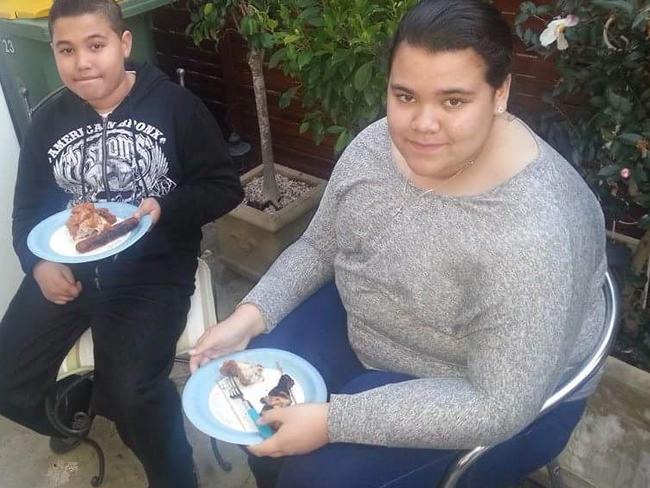 Mele, right, lost 65kg through daily exercise and cutting out soft drink and other processed foods.