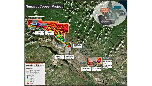 Map of licences and high-grade copper occurrences Pic: White Cliff Minerals