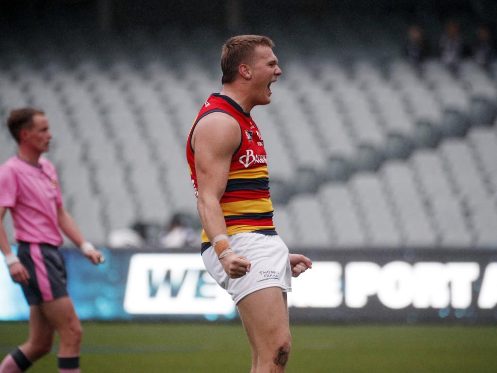 Tyler Welsh in action for the Crows at SANFL level. Picture: Peter Argent