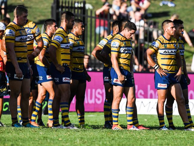 The Eels spent a huge chunk of time behind the tryline at Brookvale. Picture: AAP