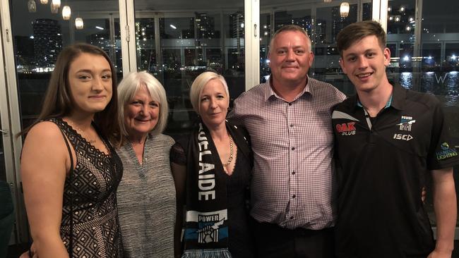 Zak Butters (far right) with his family – sister Tiarni, nan Robyn, mum Renee and dad Wayne. Picture: Supplied by family