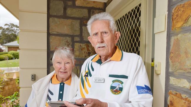 Betty and Neil Marriott contacted police after seeing a SOS sign at his Sedan property via security cameras. Pic: AAP/Brenton Edwards