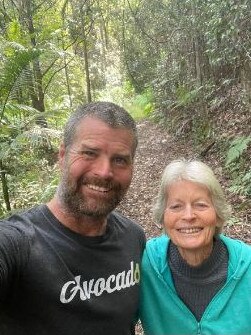 Pete Evans with his mother Joy at his retreat in Uki, NSW. Picture: Instagram