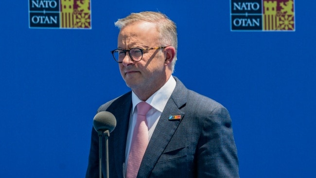 Prime Minister Anthony Albanese echoed the remarks from NATO about China and Russia's partnership being a threat to the world. Picture: Celestino Arce/NurPhoto via Getty Images