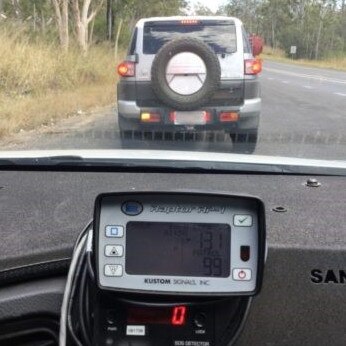 Police captured this alleged speedster on the Peak Downs Highway.