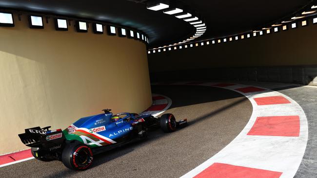 Oscar Piastri driving at Yas Marina