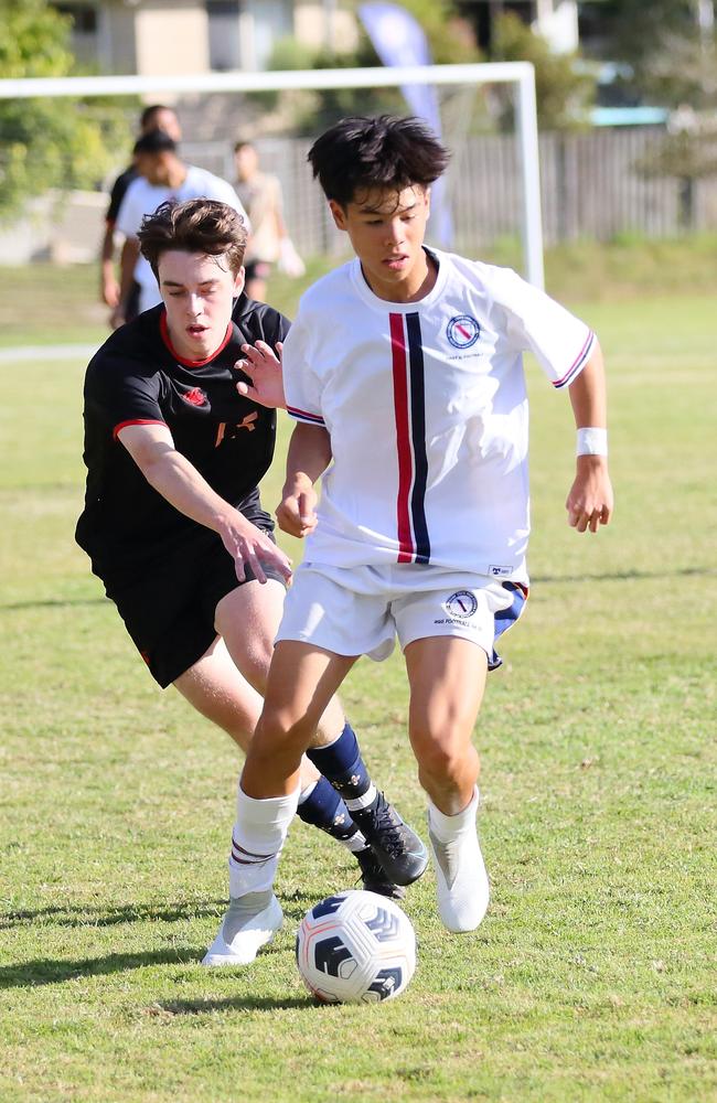 GPS First XI football between Brisbane State High and Gregory Terrace. Saturday May 27, 2023. Picture courtesy of George Galanos.