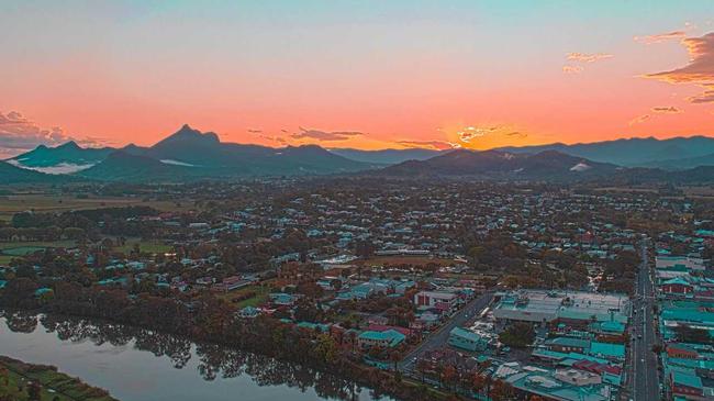 An aerial view of Murwillumbah. Picture: Josh Northeast