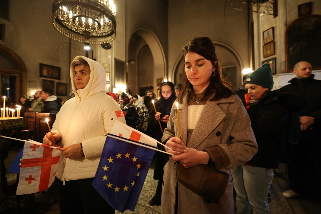 Georgians celebrated Orthodox Christmas Eve mass in central Tbilisi