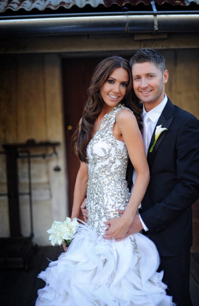 Wedding photograph of cricketer Michael Clarke and his wife Kyly. Picture: AAP Image/twitter.