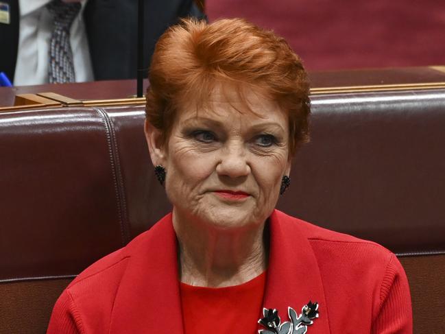 CANBERRA, AUSTRALIA - NewsWire Photos September 27, 2022: Senator Pauline Hanson during Question Time at Parliament House in Canberra. Picture: NCA NewsWire / Martin Ollman