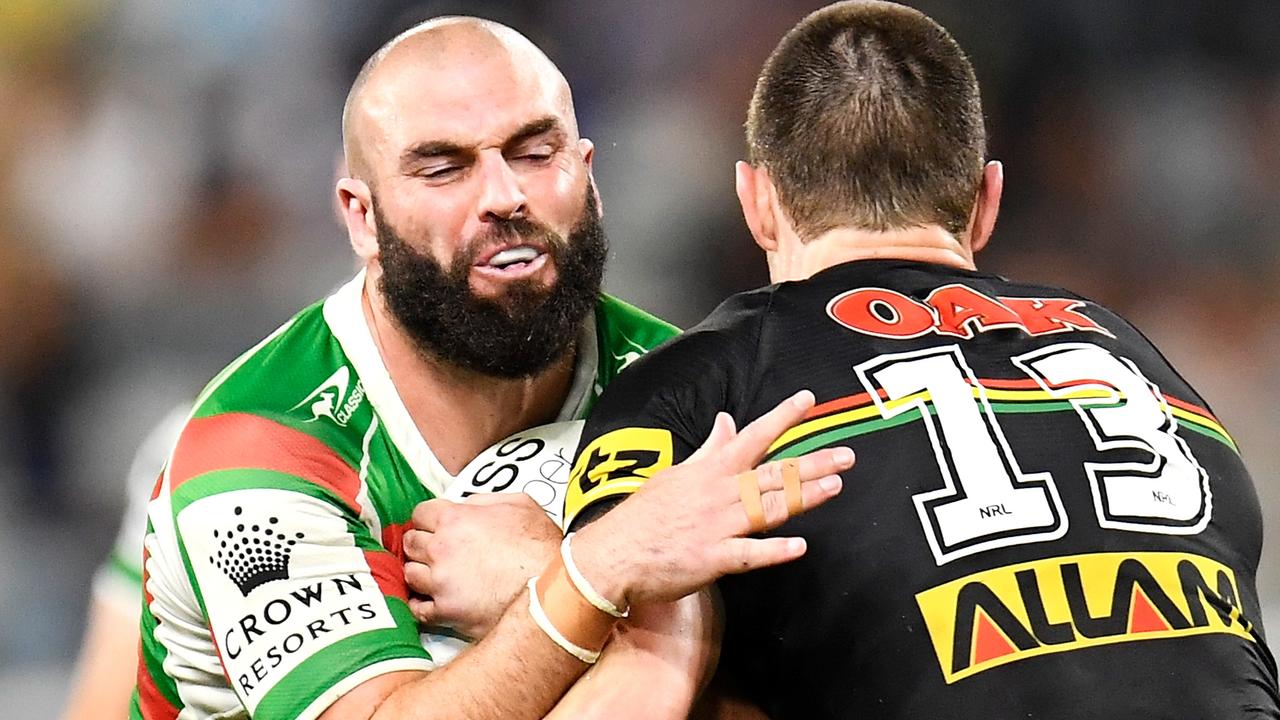 Mark Nicholls has played 82 of his 110 NRL games for South Sydney. Picture: Ian Hitchcock/Getty Images