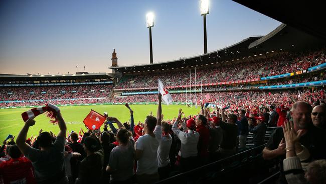 Crowds like this were unheard of when Jarrad McVeigh was attending matches as a child. Picture: Phil Hillyard