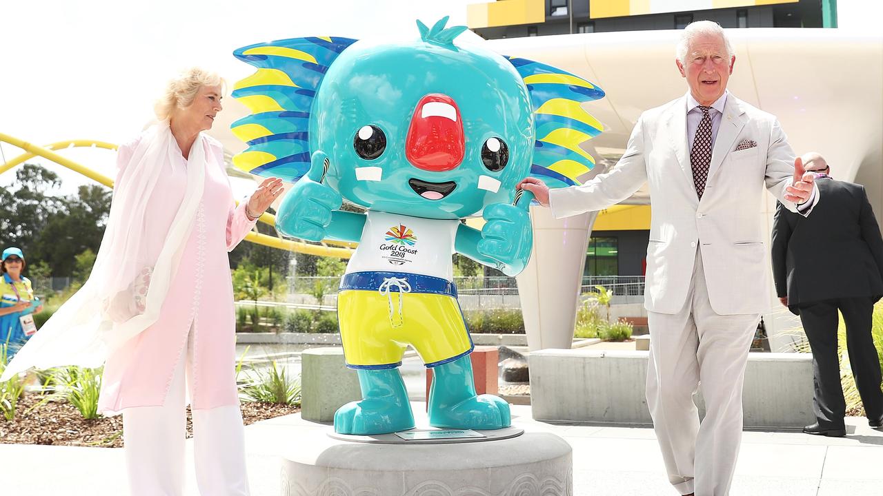 The royals during a tour of the Gold Coast Commonwealth Games athlete’s village in 2018. Picture: Getty Images