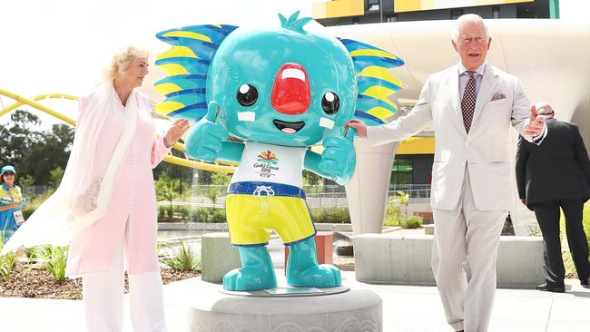 The royals during a tour of the Gold Coast Commonwealth Games athlete’s village in 2018. Picture: Getty Images