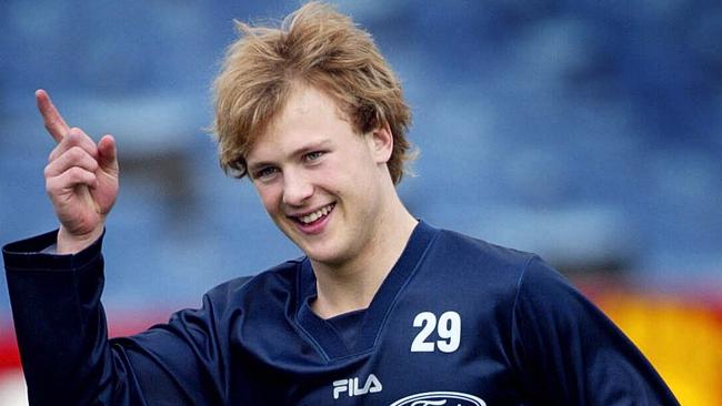 Gary Ablett Jr early in his career at Geelong training. This week he plays game 300.