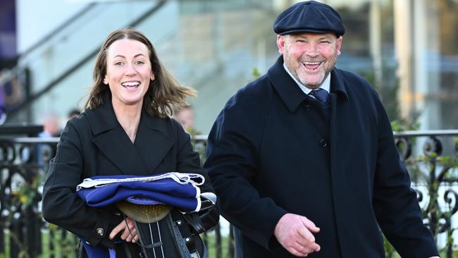 Peter Moody (right) and Katherine Coleman have two chances at Randwick to claim their first Group 1 as a training partnership. Picture: Vince Caligiuri/Getty Images