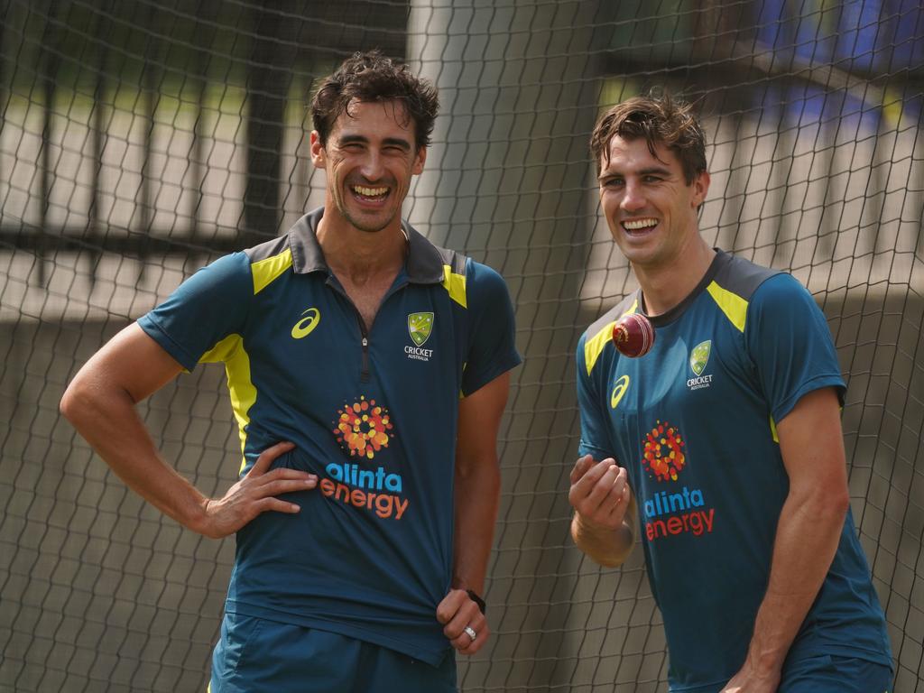 The UAE wickets won’t give much to quicks Mitchell Starc and Pat Cummins. Picture: AAP